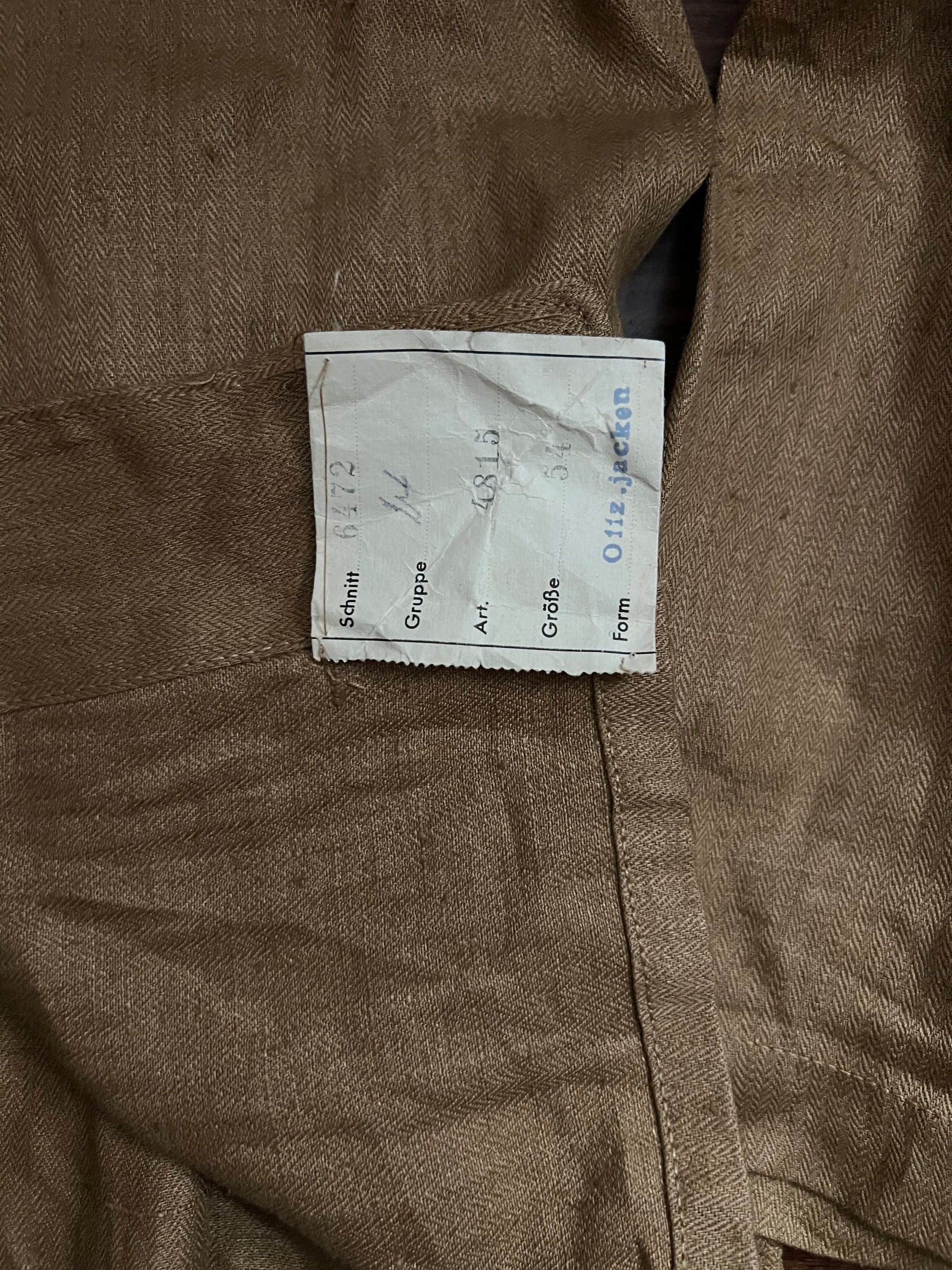 NOS WWII Kriegsmarine Officers Tropical Fatigue Tunic