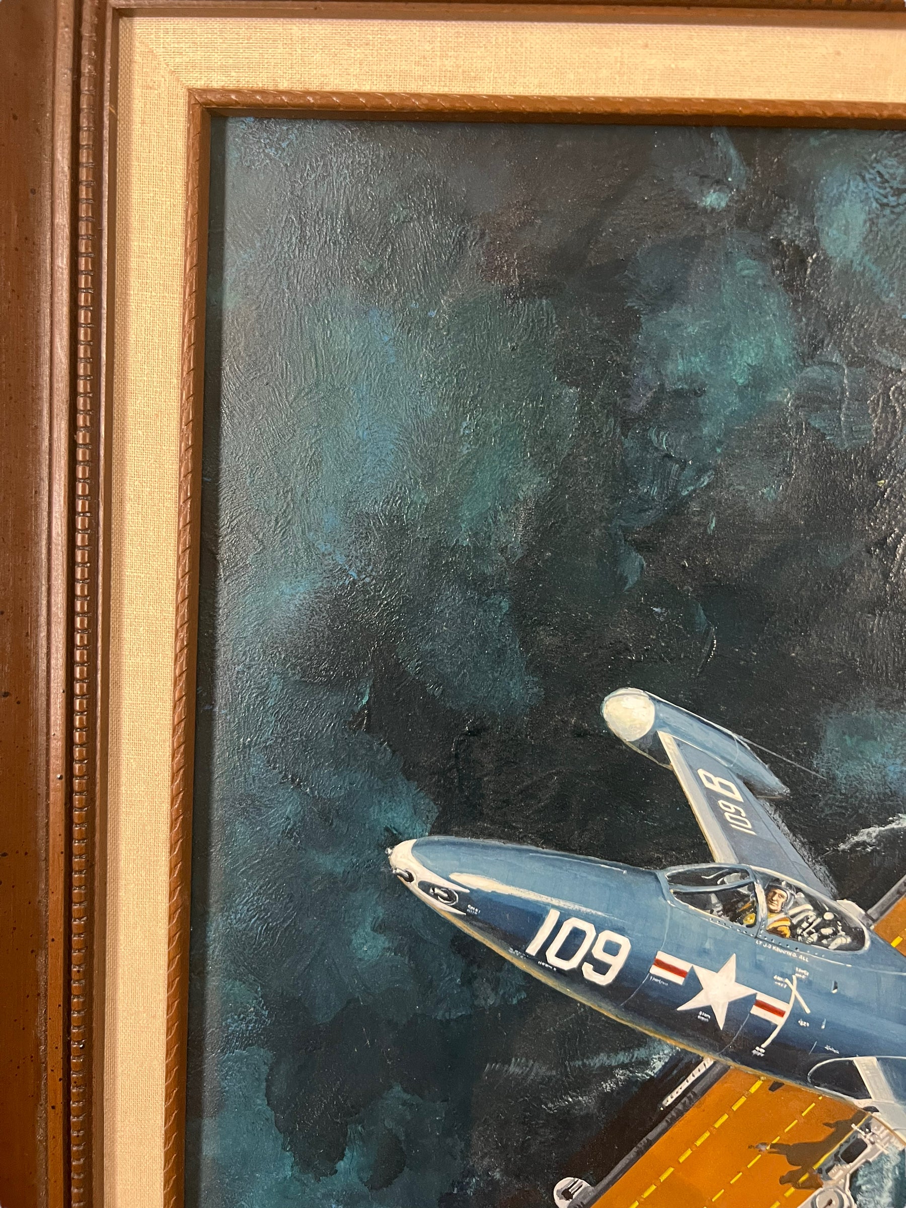 1984 US Navy Jet Fighter Painting USS Oriskany