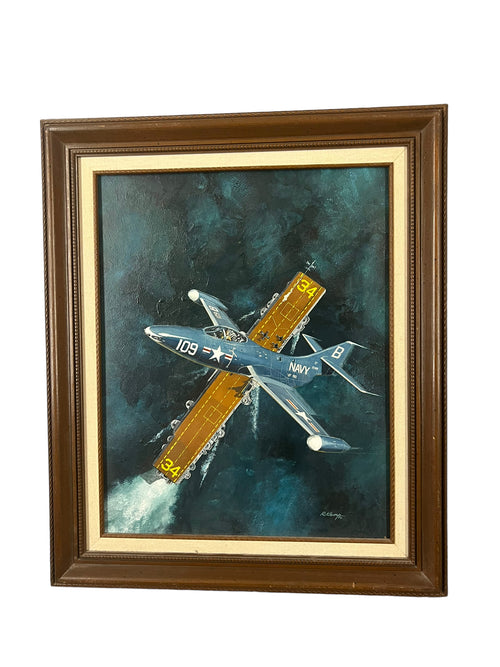 1984 US Navy Jet Fighter Painting USS Oriskany