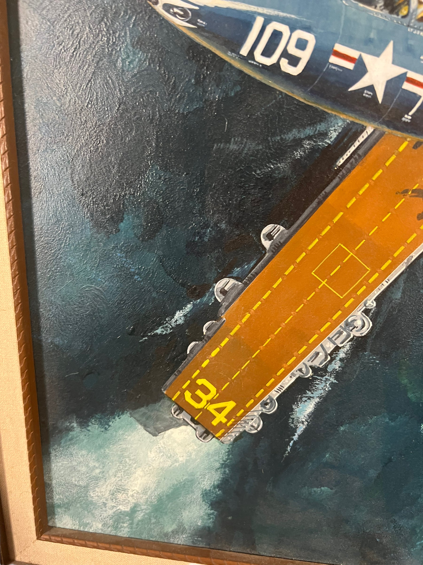 1984 US Navy Jet Fighter Painting USS Oriskany