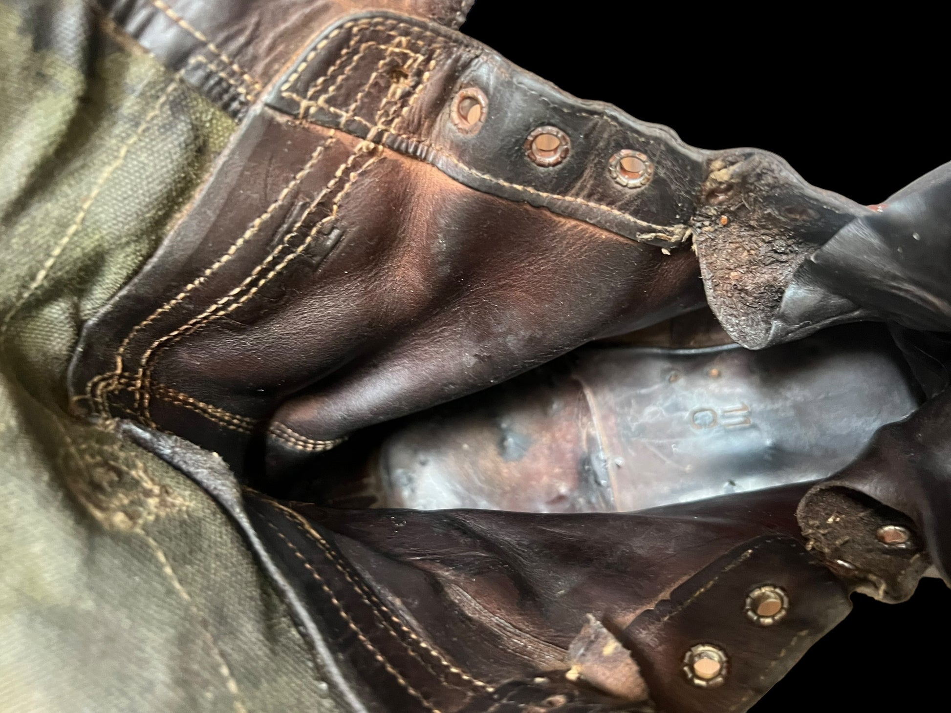 WWII Size 9EE Double Buckle Boots