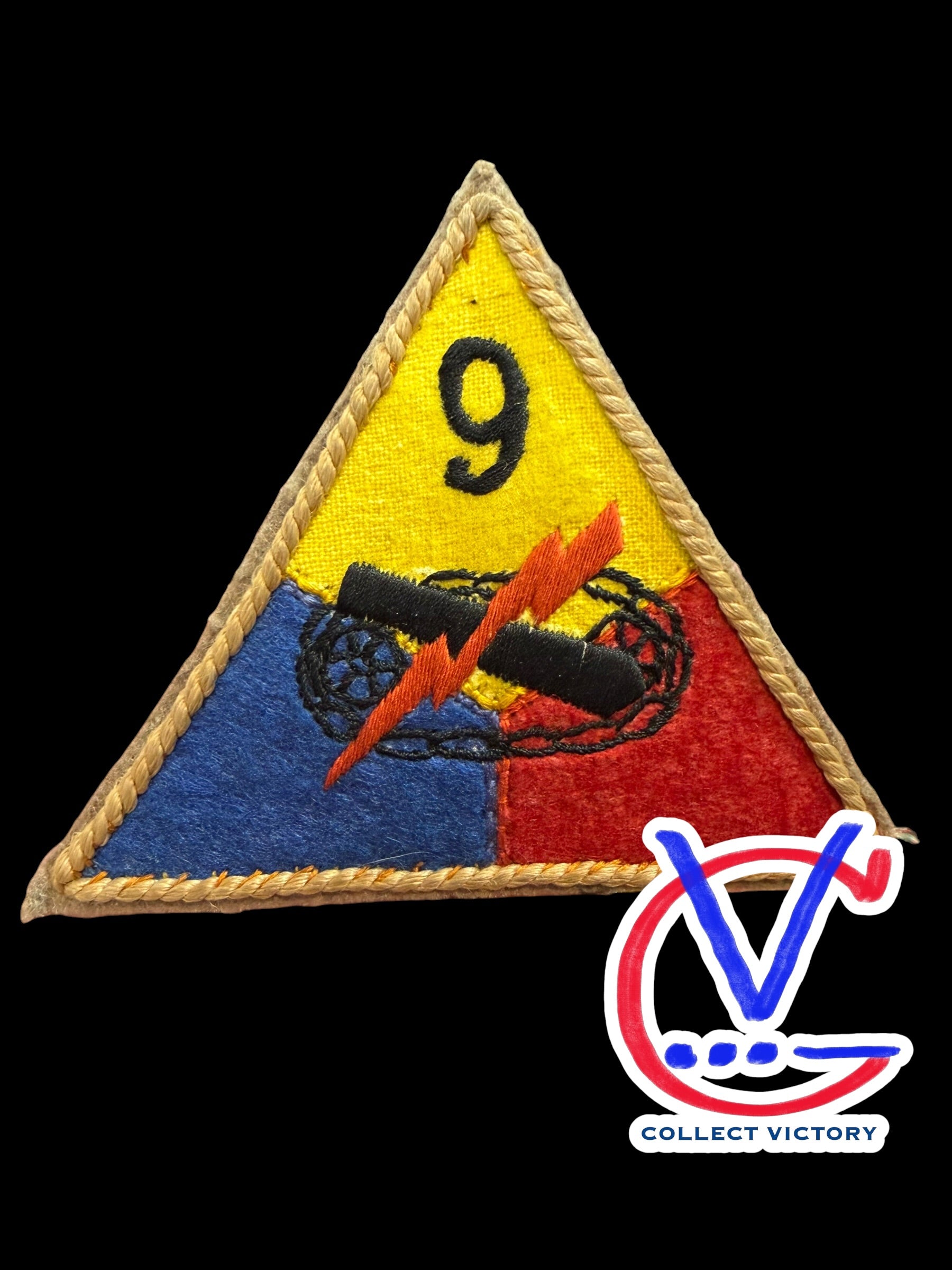 WWII Theater Made 9th Armored Division Patch